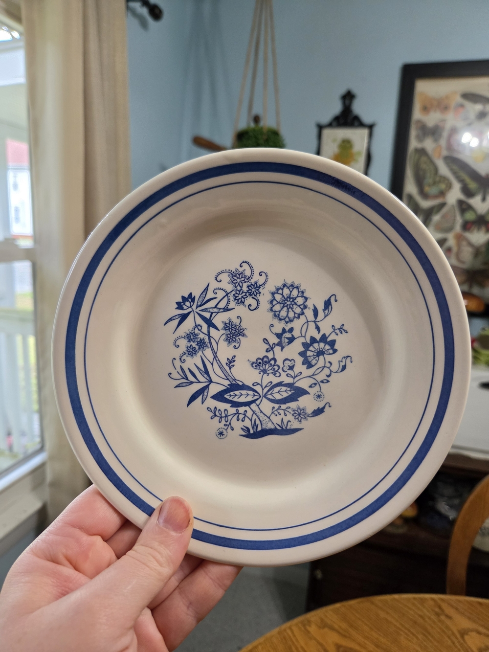 Set of 3 Vintage Oxford Country Blue Floral Salad Lunch Plates Cottagecore